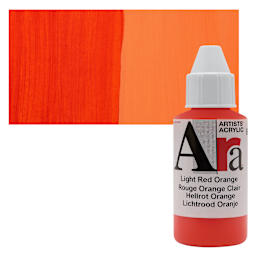 Ara Artists’ Acrylic Paint - Light Red Orange, 100 ml bottle and swatch