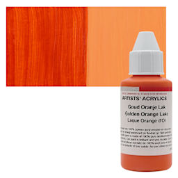 Ara Artists’ Acrylic Paint - Golden Orange Lake, 100 ml bottle and swatch