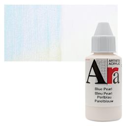 Ara Artists’ Acrylic Paint - Pearl Blue, 100 ml bottle and swatch