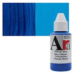 Ara Artists’ Acrylic Paint - Phthalo Blue, 100 ml bottle and swatch