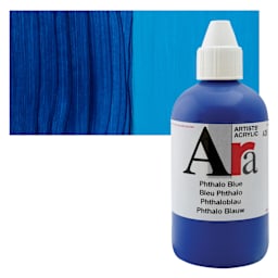 Ara Artists’ Acrylic Paint - Phthalo Blue, 250 ml bottle and swatch