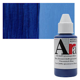 Ara Artists’ Acrylic Paint - Old Delft (Prussian) Blue, 100 ml bottle and swatch