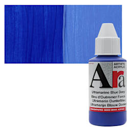 Ara Artists’ Acrylic Paint - Ultramarine Blue Deep, 100 ml bottle and swatch