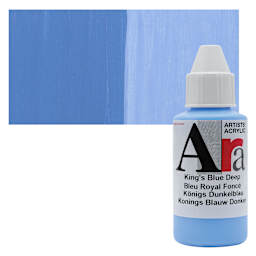 Ara Artists’ Acrylic Paint - Kings Blue Deep, 100 ml bottle and swatch