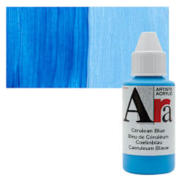 Ara Artists’ Acrylic Paint - Cerulean Blue, 100 ml bottle and swatch