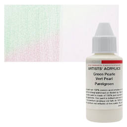 Ara Artists’ Acrylic Paint - Pearl Green, 100 ml bottle and swatch