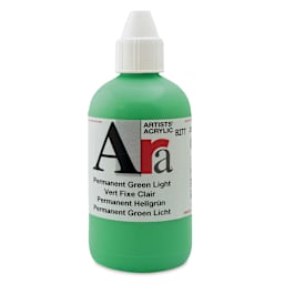 Ara Artists’ Acrylic Paint - Permanent Green Light, 250 ml bottle