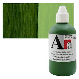 Ara Artists’ Acrylic Paint - Sap Green Lake Extra, 250 ml bottle and swatch