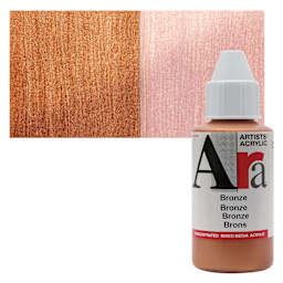 Ara Artists’ Acrylic Paint - Bronze, 100 ml bottle and swatch