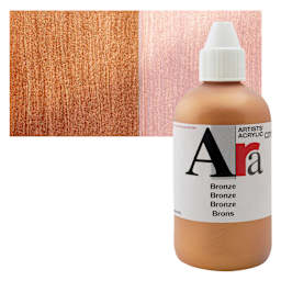 Ara Artists’ Acrylic Paint - Bronze, 250 ml bottle and swatch