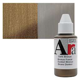Ara Artists’ Acrylic Paint - Dark Bronze, 100 ml bottle and swatch