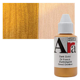 Ara Artists’ Acrylic Paint - Dark Gold, 100 ml bottle and swatch