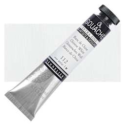 Sennelier Extra Fine Gouache - Chinese White, 21 ml Tube and swatch