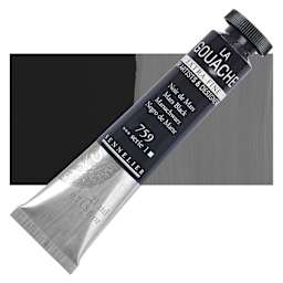 Sennelier Extra Fine Gouache - Mars Black, 21 ml Tube and swatch