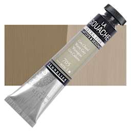 Sennelier Extra Fine Gouache - Warm Grey, 21 ml Tube and swatch