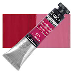 Sennelier Extra Fine Gouache - Quinacridone Red, 21 ml Tube and swatch