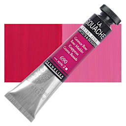 Sennelier Extra Fine Gouache - Rose Madder, 21 ml Tube and swatch