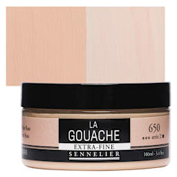 Sennelier Extra Fine Gouache - Rose Ochre, 100 ml Jar and swatch