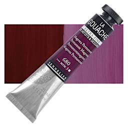 Sennelier Extra Fine Gouache - Permanent Magenta, 21 ml Tube and swatch