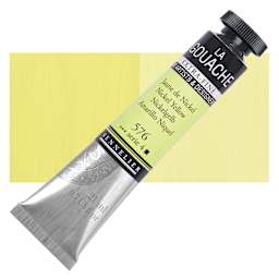 Sennelier Extra Fine Gouache - Nickel Yellow, 21 ml Tube and swatch