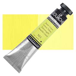 Sennelier Extra Fine Gouache - Lemon Yellow, 21 ml Tube and swatch