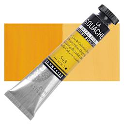 Sennelier Extra Fine Gouache - Cadmium Yellow Deep Hue, 21 ml Tube and swatch