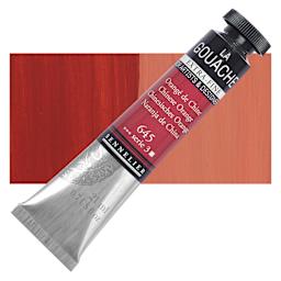 Sennelier Extra Fine Gouache - Chinese Orange, 21 ml Tube and swatch