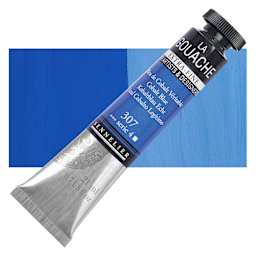 Sennelier Extra Fine Gouache - Cobalt Blue, 21 ml Tube and swatch