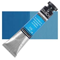 Sennelier Extra Fine Gouache - Phthalocyanine Blue, 21 ml Tube and swatch