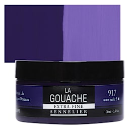 Sennelier Extra Fine Gouache - Dioxazine Purple, 100 ml Jar and swatch