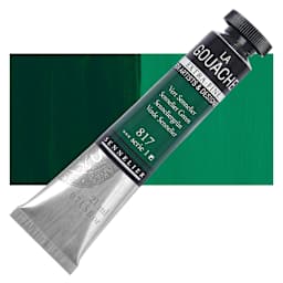 Sennelier Extra Fine Gouache - Sennelier Green, 21 ml Tube and swatch