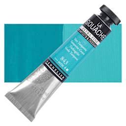 Sennelier Extra Fine Gouache - Turquoise Green, 21 ml Tube and swatch