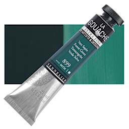 Sennelier Extra Fine Gouache - Forest Green, 21 ml Tube and swatch