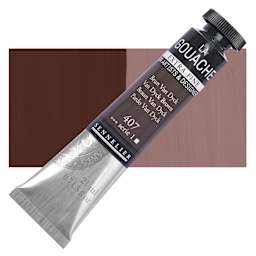 Sennelier Extra Fine Gouache - Van Dyck Brown, 21 ml Tube and swatch