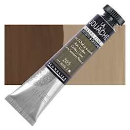 Sennelier Extra Fine Gouache - Raw Umber, 21 ml Tube and swatch
