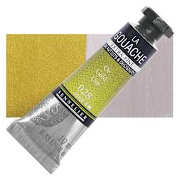 Sennelier Extra Fine Gouache - Gold, 10 ml Tube and swatch