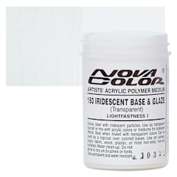 Nova Color Artists’ Acrylic Polymer Paint - Iridescent Base and Glaze, 118 ml Jar and swatch