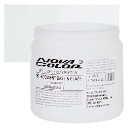 Nova Color Artists’ Acrylic Polymer Paint - Iridescent Base & Glaze, 473 ml Jar and swatch