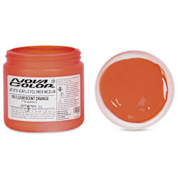 Nova Color Artists’ Acrylic Polymer Paint - Fluorescent Orange, 473 ml Jar