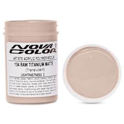 Nova Color Artists’ Acrylic Polymer Paint - Raw Titanium Matte, 118 ml Jar