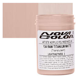 Nova Color Artists’ Acrylic Polymer Paint - Raw Titanium Matte, 118 ml Jar and swatch