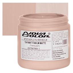Nova Color Artists’ Acrylic Polymer Paint - Raw Titanium Matte, 473 ml Jar and swatch