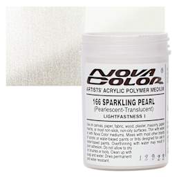 Nova Color Artists’ Acrylic Polymer Paint - Sparkling Pearl, 118 ml Jar and swatch