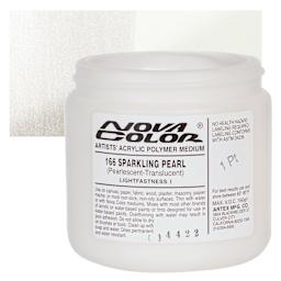 Nova Color Artists’ Acrylic Polymer Paint - Sparkling Pearl, 473 ml Jar and swatch