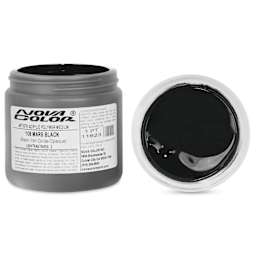 Nova Color Artists’ Acrylic Polymer Paint - Iron Oxide Mars Black, 473 ml Jar