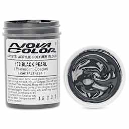 Nova Color Artists’ Acrylic Polymer Paint - Black Pearl, 118 ml Jar