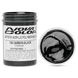 Nova Color Artists’ Acrylic Polymer Paint - Carbon Black, 118 ml Jar