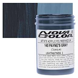 Nova Color Artists’ Acrylic Polymer Paint - Payne's Gray, 118 ml Jar and swatch