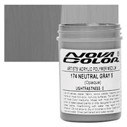 Nova Color Artists’ Acrylic Polymer Paint - Neutral Gray 5, 118 ml Jar