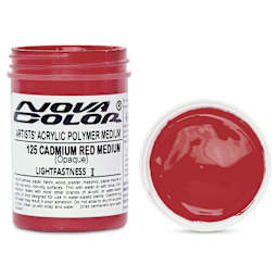 Nova Color Artists’ Acrylic Polymer Paint - Cadmium Red Medium, 118 ml Jar